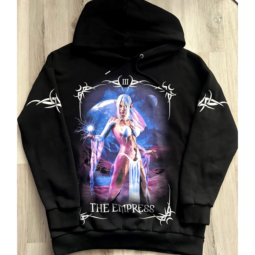 DollsKill HOROSCOPEZ Chart the Stars “The Empress” Oversize Sz XL Black Hoodie